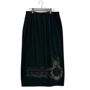 Staley Gretzinger Printed Maxi Skirt Vintage Sz L E. Jacquin Chocolaterie Rare